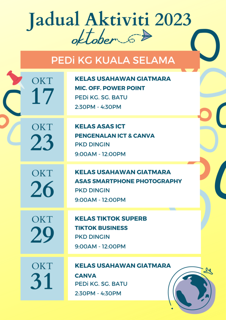 Jadual Aktiviti 2023 PEDi KG KUALA SELAMA 1